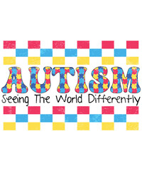 Autism Seeing The World Differently, Autism Awareness T-Shirt, Light It Up Blue Shirt, Neurodiversity Support Tee, Autism Acceptance Clothing, Inclusion Matters T-Shirt, Shirt Print Template