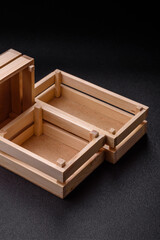 Empty wooden box for fruits or vegetables