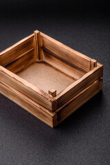 Empty wooden box for fruits or vegetables