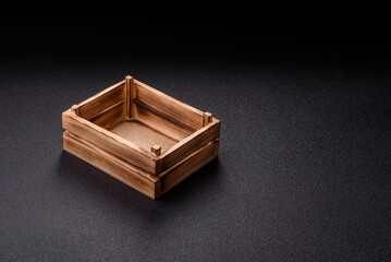 Empty wooden box for fruits or vegetables
