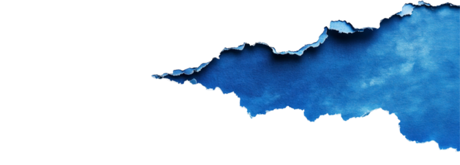 Torn Paper Reveal: A creative composition featuring torn paper revealing a vibrant blue background, symbolizing unveiling, discovery, and the power of breaking boundaries.