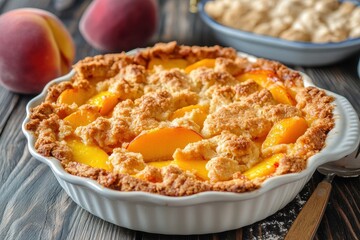 Scrumptious American Peach Cobbler: A Delectable Dessert with Crisp Crust and Caloric Delight
