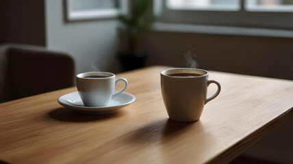 cup of coffee on a table