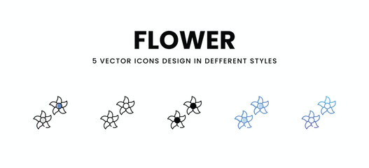 Flower  vector icons set stock illustration