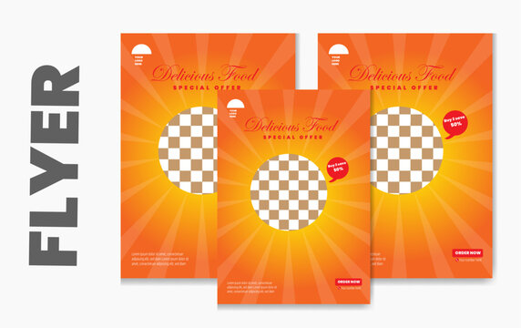 Fast food special  menu flyer  design template with logo icon.Healty food burger, pizza, biriyani special offer.