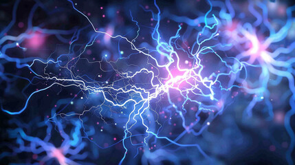 Futuristic Bioluminescent Energy Grid with Glowing Organic Patterns