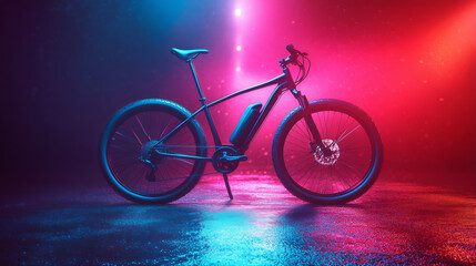 Fototapeta premium Fat bike, electric bicycle, handicap bicycle isolated. Carbon cycle, E-bicycle, Eco bicycle illustration. Mountain bike, bicycle with fat tire design