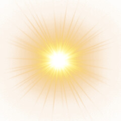Obraz premium Golden Light Burst of star isolated on a transparent background