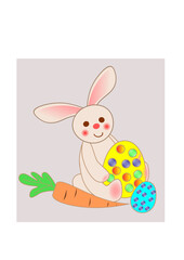 easter bunny with eggs