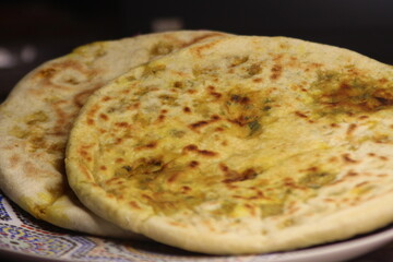 Fresh Moroccan Stuffed Bread, Aghroum Ntadount, Amazigh Bread