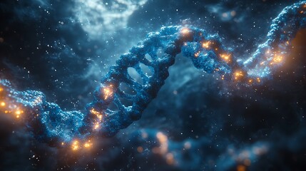 Obraz premium Pulsating dna strand futuristic tech theme image