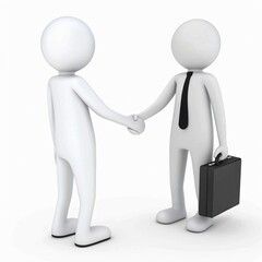 Business Agreement: A Symbolic Handshake in 3D