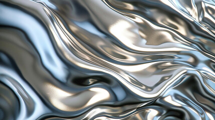 Luxury Iridescent Liquid Metal with Molten Platinum and Dark Accents