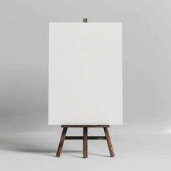 Creative blank canvas showcase minimalist art studio featuring an empty easel design