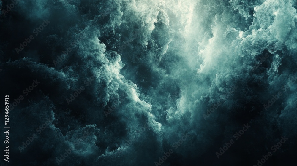 Aufkleber dark, ethereal clouds fill the atmosphere, creating a mesmerizing display as light penetrates the de