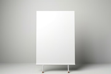 Creating art blank canvas display in minimalist studio creative expression artistic environment