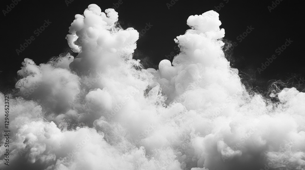 Aufkleber fluffy white clouds swirl and rise, filling the darkened backdrop with an enchanting feeling. airy w
