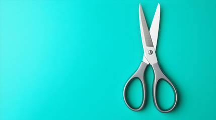 Scissors cutting paper office desk still life minimalist top view precision crafting