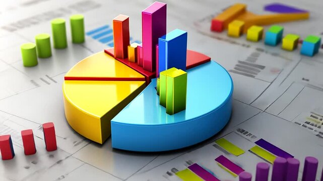 Analyzing business performance with pie charts and bar graphs for effective decision