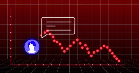 Image of red diagram over media icons