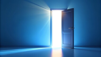 open door to the blue sky