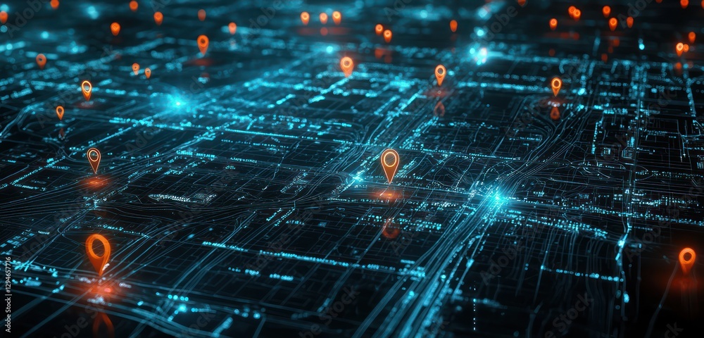 Wall mural advanced ai manages logistics and navigation on digital maps.