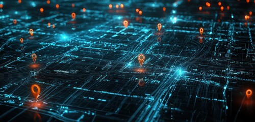 Advanced AI manages logistics and navigation on digital maps.
