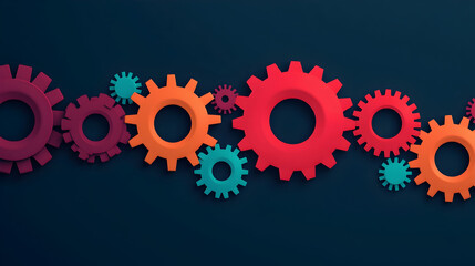 Creative workshop on industrial gears modern digital art and engineering concepts