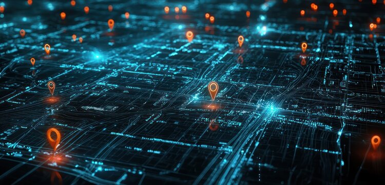 Advanced AI manages logistics and navigation on digital maps.