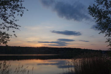 sunset over the river