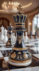 Sophisticated luxury chess set black image