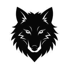 wolf head silhouette isolated on white background