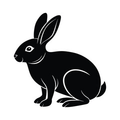 rabbit silhouette isolated on white background