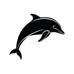 dolphin silhouette isolated on white background