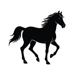 horse silhouette isolated on white background