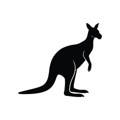 kangaroo silhouette isolated on white background