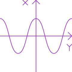 Cosine Graph icon single vector illustration