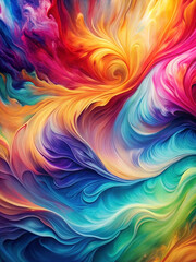 Obraz premium Abstract vibrant swirling colors, paint texture, fluid motion, dynamic energy.