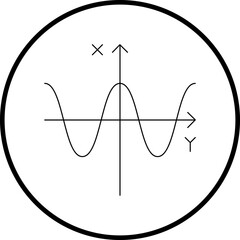 Cosine Graph icon single vector illustration