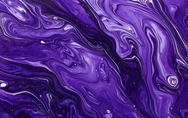 Obraz premium Abstract artwork of purple acrylic pour with swirling patterns creates a mesmerizing and dynamic fluid effect