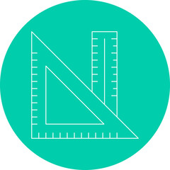 Ruler and Set Squate icon single vector illustration
