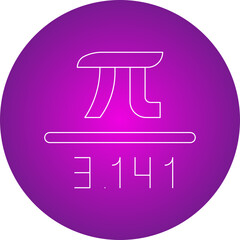 Value of Pi icon single vector illustration