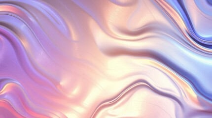 Obraz premium Dreamy pearl, pink, and blue waves create a soft, elegant background with flowing, iridescent folds.