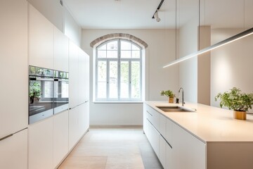 Fototapeta premium Transformed Kitchen: A Blend of Classic Charm and Modern Design After Restoration
