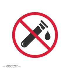 chemical and toxic free, no preservative icon, product clean test, flat vector illustration