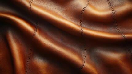 Fototapeta premium Smooth Leather Surface with Intricate Stitching Details. Generative AI