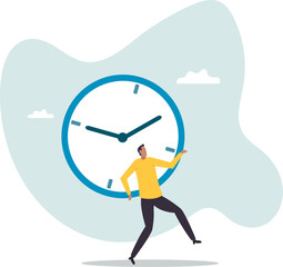 Time management failure, freedom to spend time with family and loved one, overworked or office worker routine work overtime.business concept.flat character.