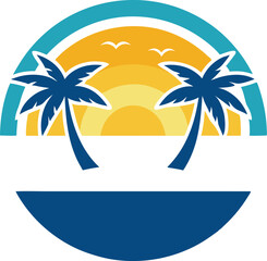 Tropical island with palm