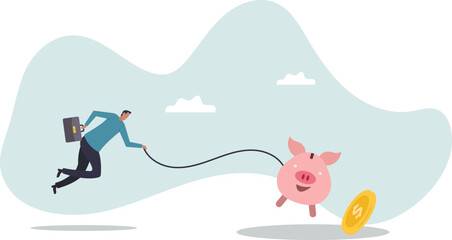 Best investment, money working for you or mutual fund return, savings or wealth management, searching for yield.business concept.flat character.