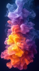 Colorful Abstract Smoke Swirls in Orange Purple and Blue Tones